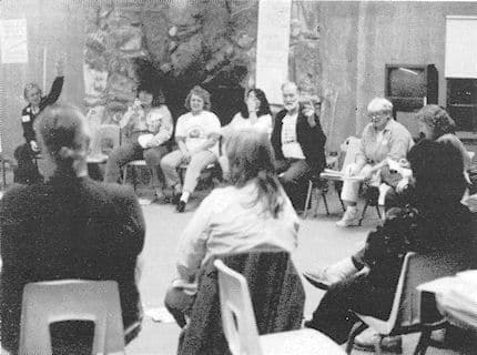BREDL's 1993 annual retreat held at Asheboro's Camp Mundo Vista in January, 1993. At the time, it was BREDL's biggest board ever.