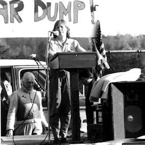 Janet speaking at Low-level Radioactive Waste Dump Rally - Rutherford Co. 1989